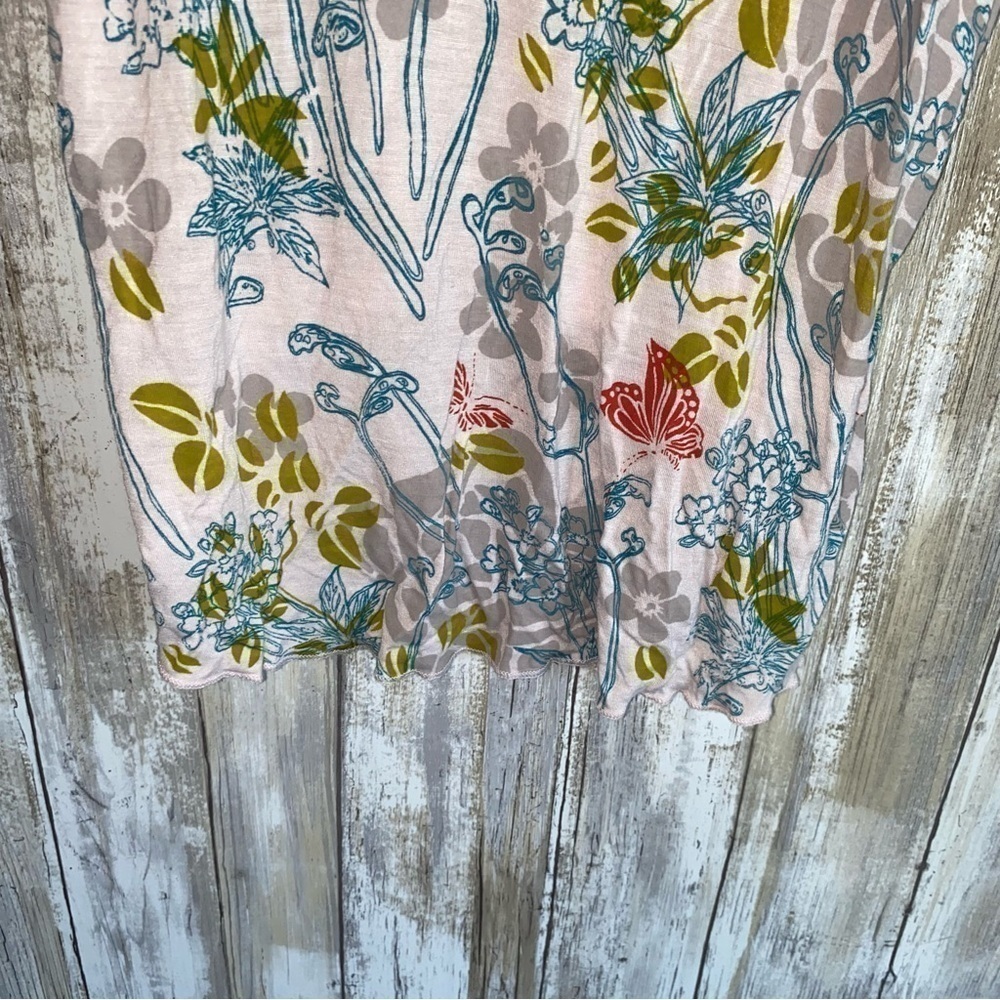 Free People Floral Cami Tank Y2K Boho High Low Hem Pink Viscose Medium - Picture 4 of 7